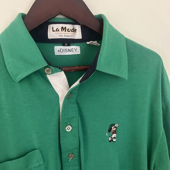 LaMode LA Vintage Single Stitch Official Disney Mickey Mouse Golf Polo, Green- M - Picture 4 of 8